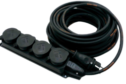 Prodlužovací kabel venkovní gumový černý 50m 4-zásuvka 230V H07RN-F 3x2,5mm TITANEX