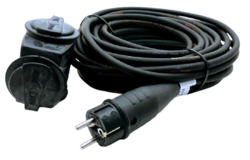 Prodlužovací kabel 20m 3-zásuvka rozbočka 230V IP44 H07RN-F 3x1,5mm TITANEX Nexans