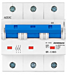 Jistič 80A třífázový C 20kA Schrack LH C 80/3-950820396 BR573800