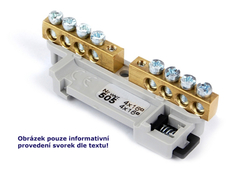 Svorkovnice nulová dělená na DIN lištu 2x4x16mm2 šedá LZ505 E.NEXT