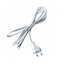 Flexo šňůra 3m 2x1 napájecí kabel bílý PVC H05VV-F s rovnou vidlicí Precon