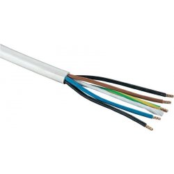 Kabel  H05VV-F 5Gx0,75 (CYSY 5Cx0,75) bílý ohebný flexibilní NKT kabely