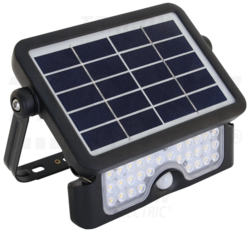 Svítidlo LED reflektor 5W solární s čidlem Tracon