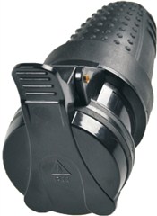 Zásuvka P77 Solight spojovací 230V černá gumová venkovní IP44 16