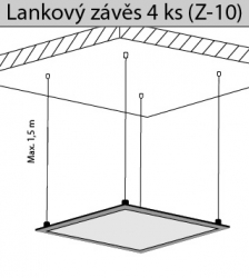 Závěsné ocelové lanko k led panelům a svítidlům  1,5m S6060 T-LED