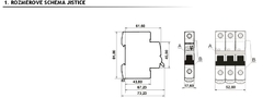 Jistič 10A jednofázový elektrický Bonega 02-1010C-PEP-6J 10C/1 6kA 