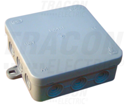 Krabice elektroinstalační rozbočovací plastová 85×85×37mm šedá IP54 PD85X85 Tracon electric