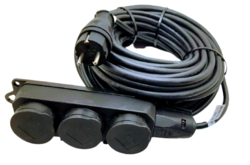 Prodlužovací kabel venkovní gumový 20m 3-zásuvka 230V IP44 H07RN-F 3x2,5 20/3 TITANEX