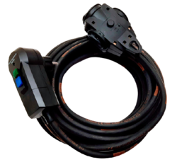 Prodlužovací kabel gumový 5m s proudovým chráničem 3 zásuvky rozbočka 230V TITANEX 