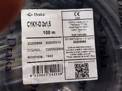 Kabel CYKY-O 2x1,5 měděný silový instalační NKT