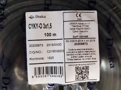 Kabel CYKY-O 3x1,5 měděný silový instalační NKT