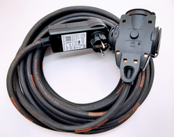 Prodlužovací kabel gumový 50m s proudovým chráničem 3 zásuvka rozbočka 230V TITANEX 