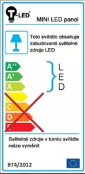 Led panel stropní do podhledu 12W čtvercový 171x171mm SN12 6000K  T-LED