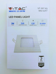 Led panel stropní do podhledu 3W čtvercový 84x84mm studená bílá 6400K V-TAC 