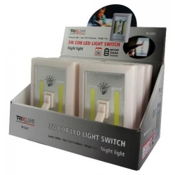 Svítilna noční LED světelný přepínač 3W 200lm bílý na baterie TR C221 Trixline
