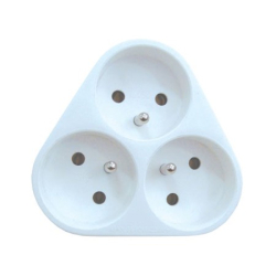 Solight P94 rozbočka do zásuvky trojúhelník, 3x10A, bílá, 230V