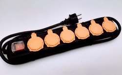 Prodlužovací kabel venkovní gumový 2m 6 zásuvek s vypínačem 230V H07RN-F 3Gx1,5mm