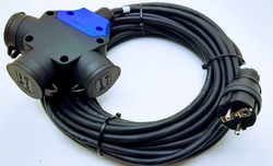 Prodlužovací kabel venkovní gumový 10m s rozbočkou 230V 3x1,5mm H07RN-F 3x1,5 10/R TITANEX