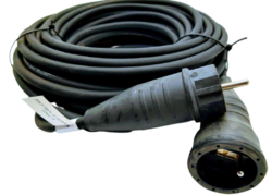 Prodlužovací kabel venkovní gumový černý 20m 1 zásuvka 230V H07RN-F 3x1,5mm ABL TITANEX
