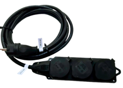 Prodlužovací kabel venkovní gumový 2m 3-zásuvka H07RN-F 3x1,5mm TITANEX