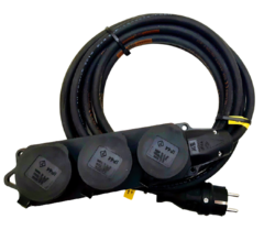 Prodlužovací kabel venkovní gumový 5m 3-zásuvka 230V H07RN-F 3x2,5mm IP44 TITANEX