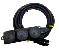 Prodlužovací kabel venkovní 5m 3-zásuvka 230V H07RN-F 3x2,5mm IP44 TITANEX