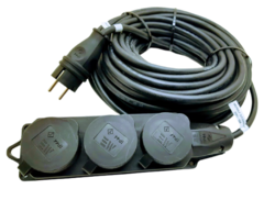 Prodlužovací kabel venkovní gumový 30m 3-zásuvka 230V H07RN-F 3x2,5mm TITANEX