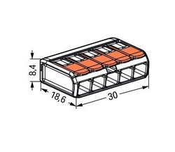 Svorka WAGO 221-415 5x4mm2 s páčkou bezšroubová krabicová