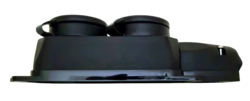 Zásuvka gumová 2-násobná černá 16A 230V IP44 404006 METE ENERJI