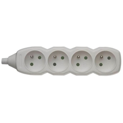 Zásuvka vícenásobná 4-zásuvka bílá na kabel P0400N Emos