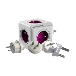 Zásuvka rozbočka PowerCube s USB 4 zásuvka REWIRABLE USB PURPLE Tipa