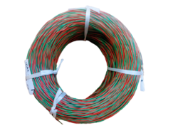 Zvonkový drát 2x0,5 mm2 měděný vodič, rudá, zelená, U2x0,5 NKT