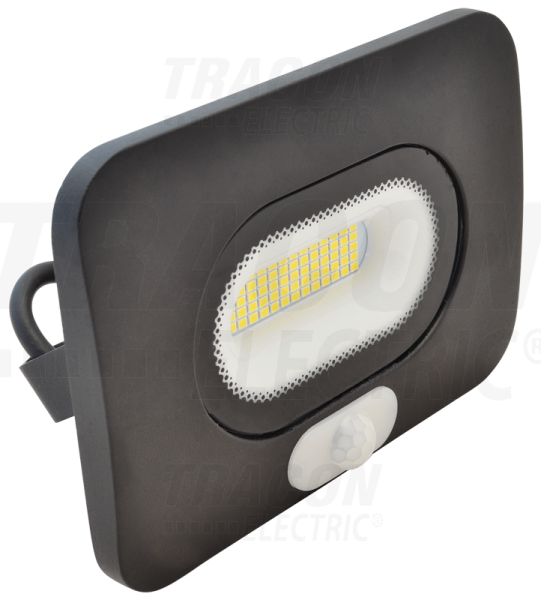 Led reflektor s pohybovym idlem 30W 2700lm IP65 4000K erny RSMDLM30 Tracon electric