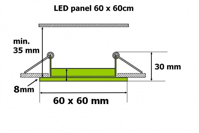 Led panel svítidlo 36W do podhledu 600 x 600 SQLED 10021 Thome lighting