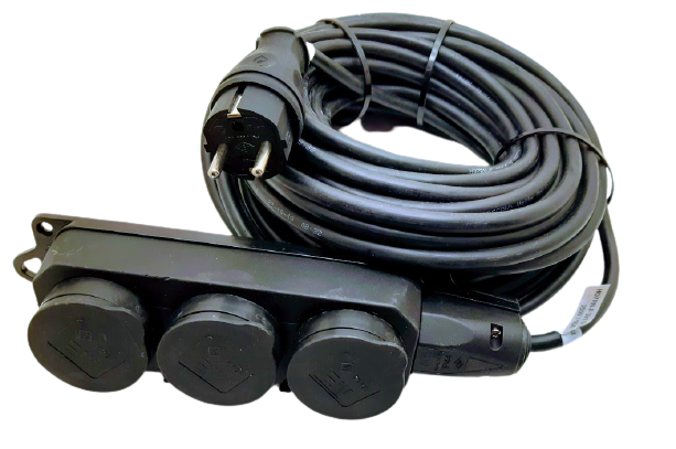 Prodlužovací kabel venkovní gumový 20m 3 zásuvka 230V H07RN-F 3x2,5 TITANEX Toraka elektro materiály
