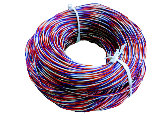 Zvonkový drát U3x0,5 mm2 měděný vodič plné jádro bílá, modrá, rudá Draka kabely