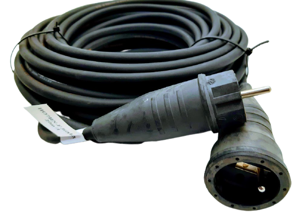 Prodlužovací kabel venkovní gumový černý 20m 1 zásuvka 230V 3x1,5mm IP44 Titanex