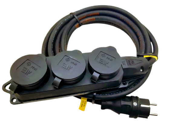 Prodlužovací kabel venkovní gumový 5m 3 zásuvka 230V H07RN-F 3x1,5 TITANEX