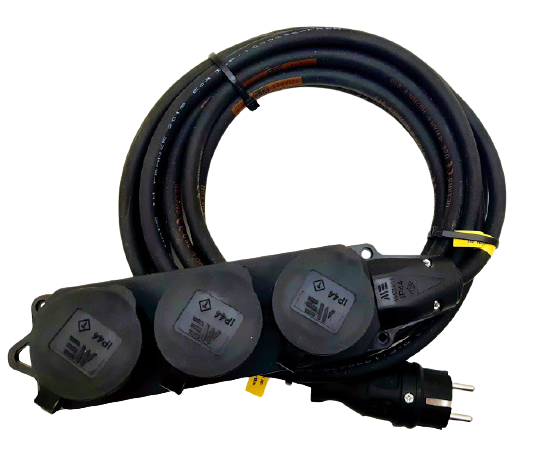 Prodlužovací kabel venkovní gumový 5m 3 zásuvka 230V H07RN-F 3x2,5 TITANEX