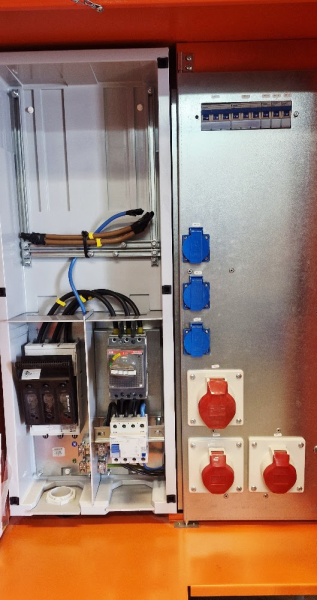 Staveništní rozvaděč Walther Werke WAV 0100BR1 podružný 63A 24kVA oranžový s proudovým chráničem