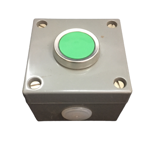 Spínač T6 S1A 30 ZE tlačítko v kovové ovládací skříňce zelené IP54 Elektropřístroj