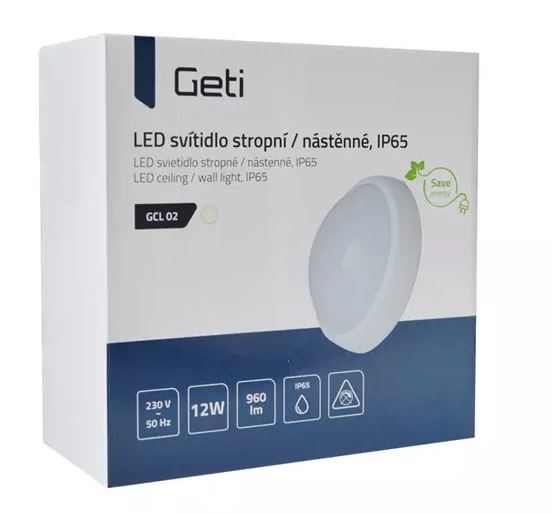 Svítidlo stropní přisazené 12W Geti GCL02 4000K 960lm IP65 kulaté